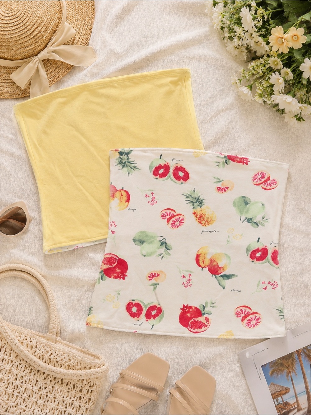 Abercrombie & Fitch Reversible Fruit Print Tube Top Size Small